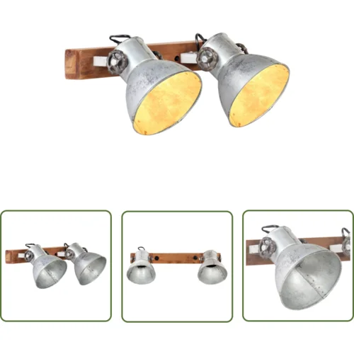  The Living Store Industrijska stenska svetilka srebrna 45x25 cm E27 - Stenska Svetilka, (21745092)