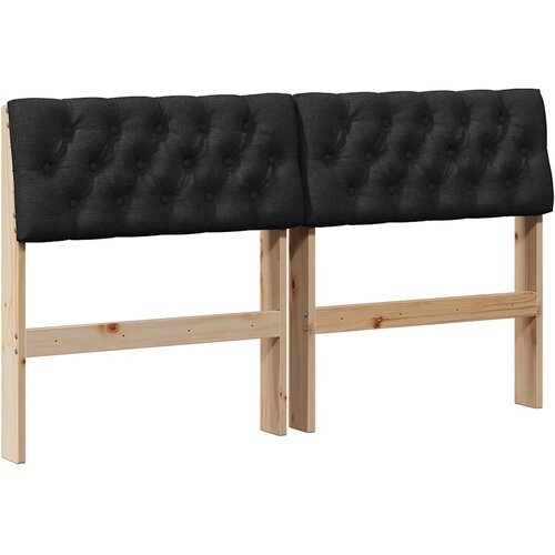  Tapecirani uzglavlje Crna 140 cm Čvrsto borovo drvo Slike