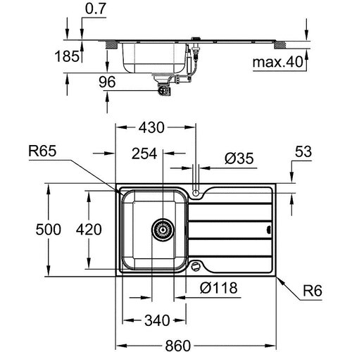 Grohe K500 sudopera 45 -S 86/50 1.0 rev 31571SD1 Slike