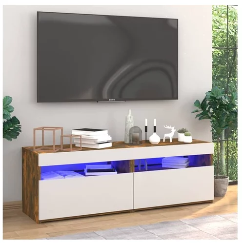  TV omarice z LED lučkami 2 kosa dimljeni hrast 60x35x40 cm