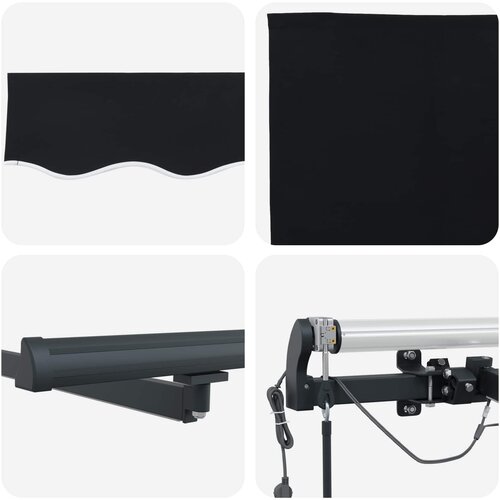  Tkanina za tende s Crna 300 x 250 cm Poliester Slike