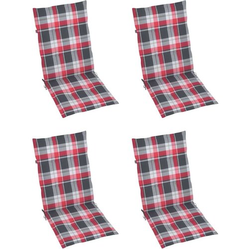 vidaXL Jastuci za stolice 4 kom crveni karirani 120x50x3 cm od tkanine Cene