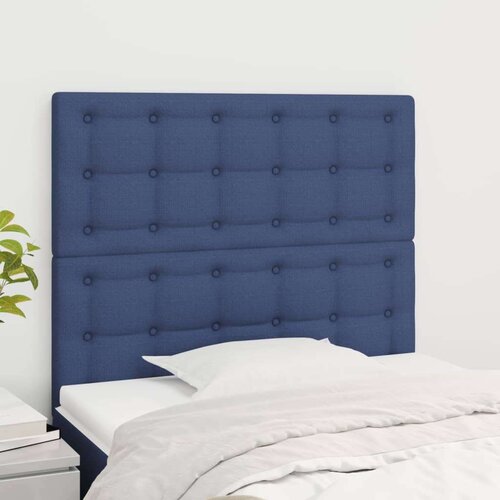  Posteljno vzglavje 2 kosa modro 90x5x78/88 cm blago, (20954152) Cene