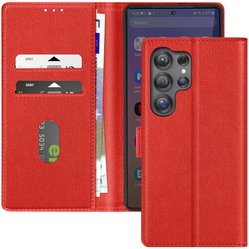 Avizar Ohi&scaron;je za Samsung S25 Ultra Clap Wallet and Video Holder, Rdeča, (5000015691) Cene
