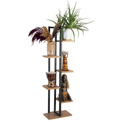 Hanah home Nina Atlantic PineBlack Bookshelf Slike