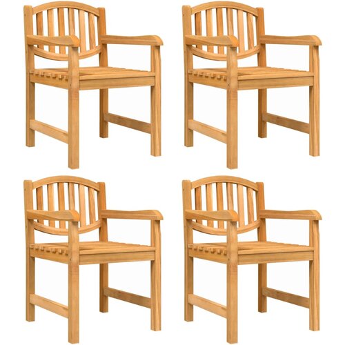  5-dijelni vrtni blagovaonski set od masivne tikovine Smeđa Dužina stola 110 cm Slike