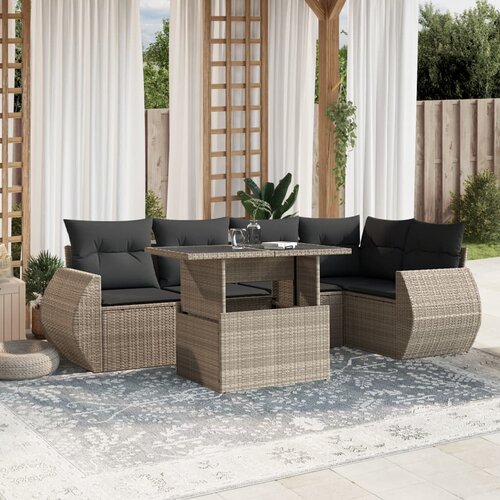 vidaXL 7-dijelni set vrtnih sofa svjetlosivi od poliratana Cijene