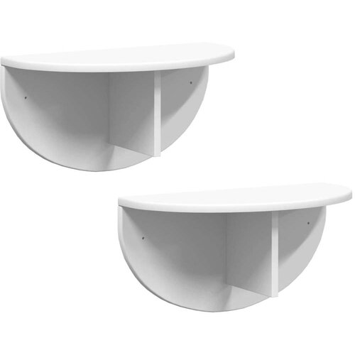  Polica na zidu 2 pcs Bijelo 38 x 19 x 19 cm Konstruirano drvo Slike