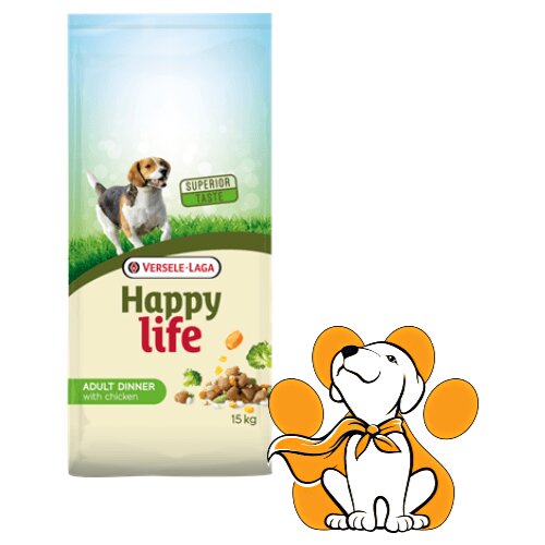 Happy Life Adult Dinner 15kg, Ukusna Hrana Za Odrasle Pse, Piletina Cene