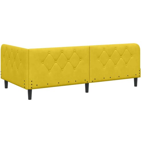VidaXL Kutni okvir kreveta s uzglavljem Žuta 90 x 190 cm Bar&amp;scaron;un Slike