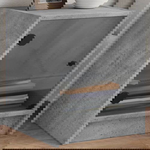 vidaXL Nočna omarica s steklenimi vrati 2 kosa beton. siva 35x37x42 cm Cene