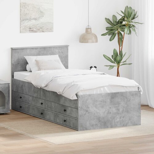  Krevet na dan Beton siva i crna 100 x 200 cm Konstruirano drvo Cijene