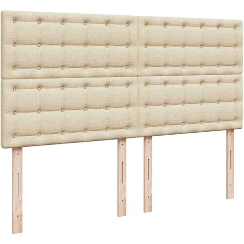 VidaXL Otomanski krevet s madracem i LED krem 160x200cm tkanine Slike