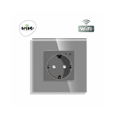 WIFI pametna uticnica, ugradna, stakleni panel sivi, 16A WU0004 Cene