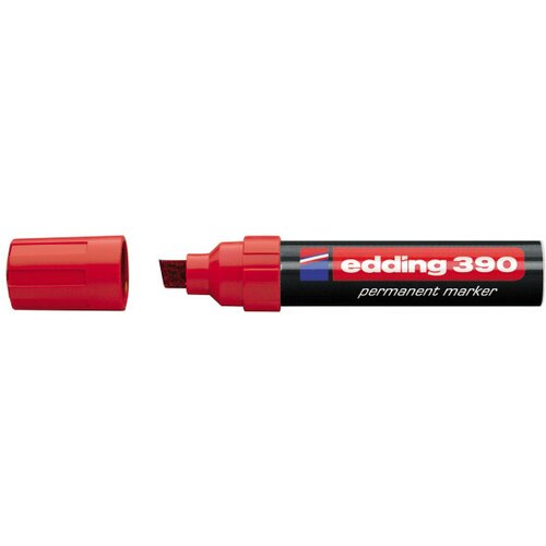 Edding marker permanent 390 4-12mm, deblji, kosi vrh crvena Slike