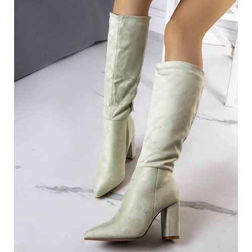 Gemre Green insulated high-heeled boots Narcis Cene