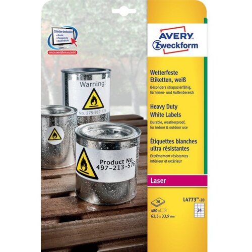 Avery Zweckform Zelo odporne poliesterske Heavy Duty etikete 63,5 x 33,9 mm 1/20 Slike