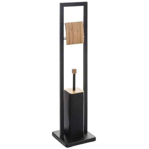 Five držač toalet papira i wc četke 20X20X60CM metal/bambus crna Cene