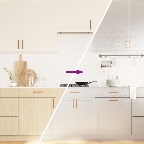 vidaXL Naljepnica za namještaj samoljepljiva srebrna 90 x 500 cm PVC Cijene