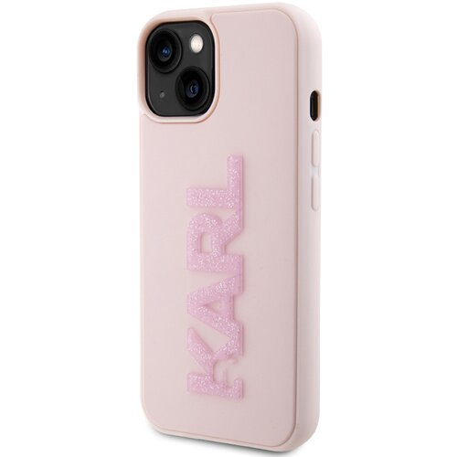 Karl Lagerfeld Apple iPhone 15 Plus Ohi&amp;scaron;je 3D guma Karl Glitter, Roza, (21244179) Slike