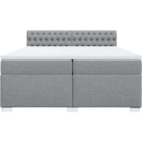 VidaXL Krevet s oprugama i madracem svjetlosivi 200 x 200cm od tkanine Slike