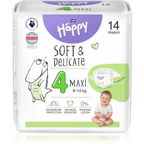 Bella Baby Happy Soft&Delicate Size 4 Maxi plenice za enkratno uporabo 8-14 kg 14 kos