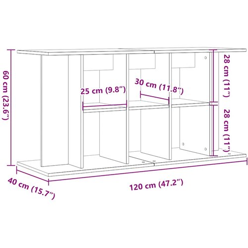  Stalak za akvarij staro drvo 120x40x60 cm od konstruiranog drva Slike