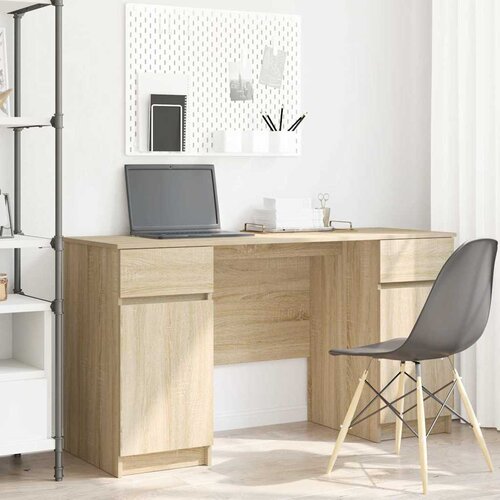  Stol s ladicama sonoma hrast 140 x 49 x 76 cm Konstruirano drvo Cene