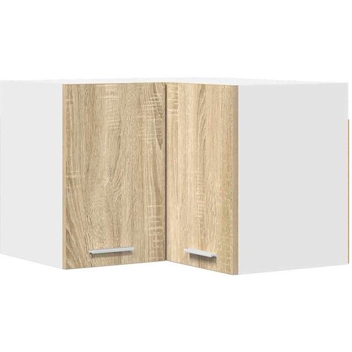 VidaXL viseći ormarić zidne riga sonoma hrast i bijela 57 x 57 x 40 cm Slike