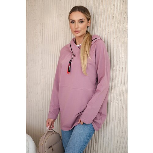 Kesi Tunic with zipper on hood Oversize dark pink Cijene