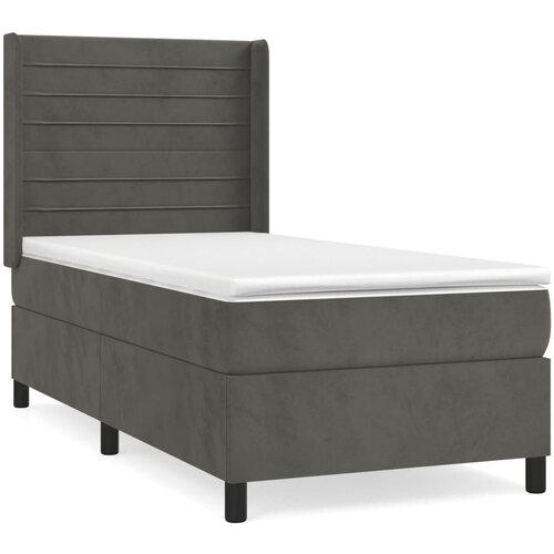 Maison Chic Box spring postelja - Vzmetna postelja z vzmetnico temno siva 100x200 cm žamet SL14186, (21904161) Slike