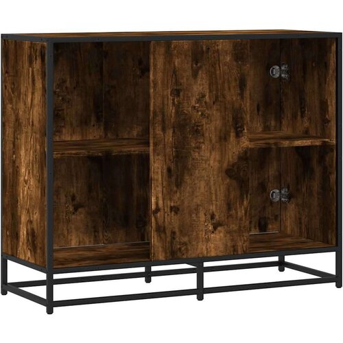 VidaXL Komoda dimljeni hrast 94x35x76 cm konstruirano drvo Slike