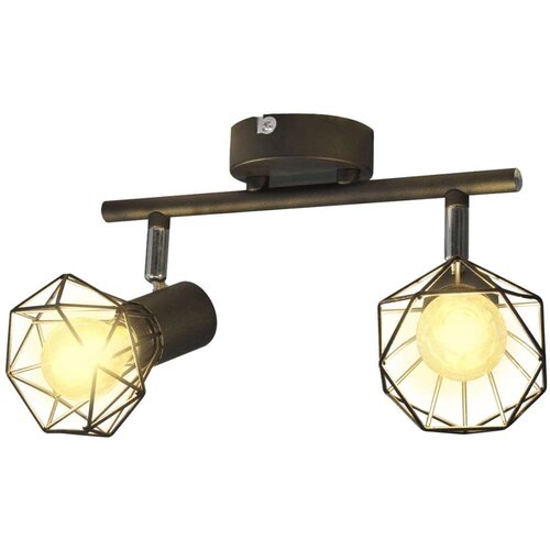 vidaXL Crni Reflektor sa 2 LED Svjetiljke Industrijski Stil Žičani Okvir 2 LED Žarnom Niti Cijene