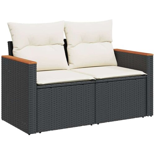 vidaXL 9-dijelni set vrtnih sofa s jastucima crni od poliratana Cijene