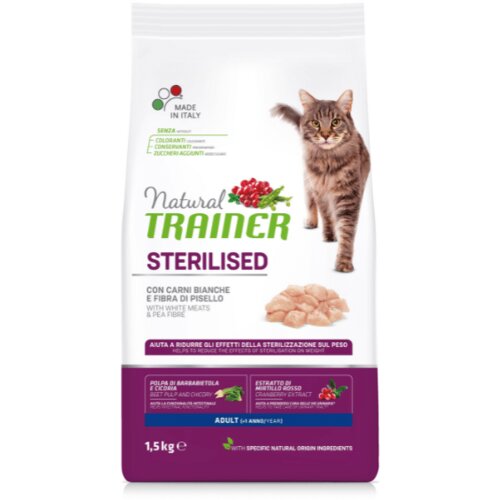 Trainer natural cat za odrasle sterilisane mačke belo meso 1.5 kg Slike