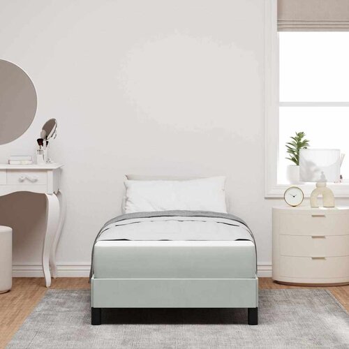  Krevet s opruga kutije Svijetlo siva 90 x 220 cm tkanina Slike