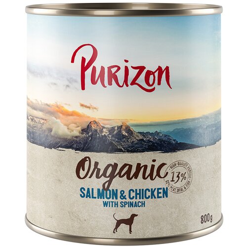 Purizon 10 + 2 gratis! mokra pasja hrana 12 x 400 g/ 800 g - Losos in piščanec s špinačo (12 x 800 g) Cene