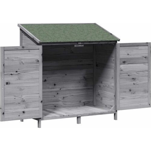  Vrtna &amp;Scaron;upa s krovom Siva 106,5 x 56 x 113,5 cm Čvrsto drvo jele Slike