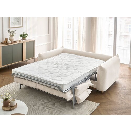 Bobochic Paris Kremno bela raztegljiva sedežna garnitura 214 cm Ernest &amp;ndash; Slike