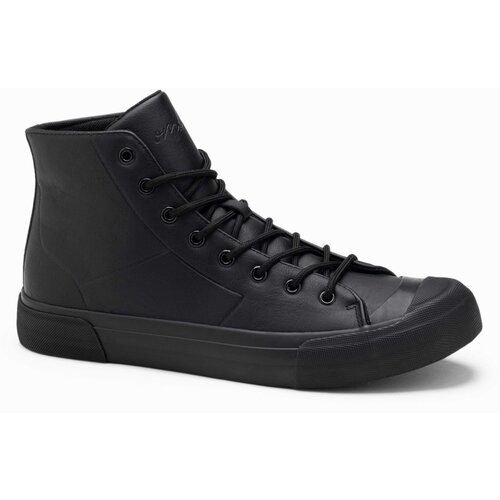 Ombre men's high-top sneakers with rubber toe - black Slike