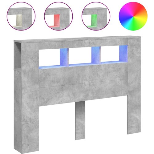 Maison Chic led posteljno vzglavje - vzglavna omarica - nočna omarica betonsko sivo 140x18,5x103,5 cm inž. les, (21711116) Cene
