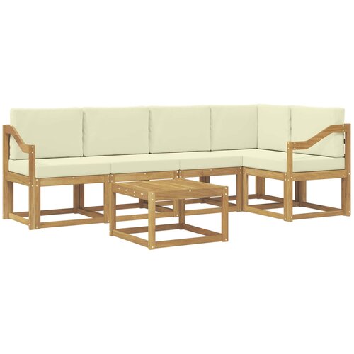 vidaXL Zunanja garnitura za sedenje z blazino 6 pcs Bela in krem, (5000282440) Cene