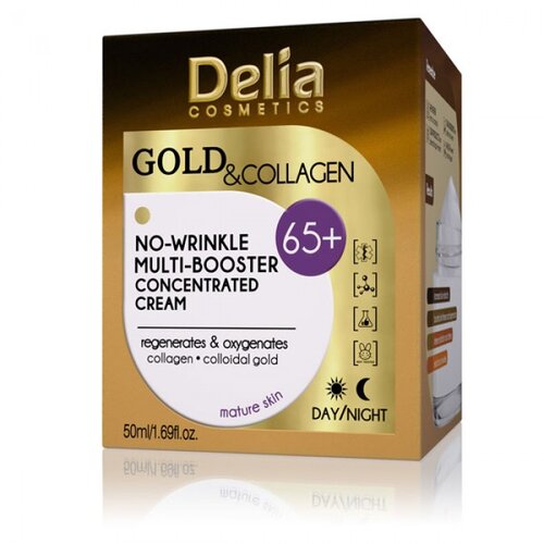Delia GOLD &amp;amp; COLLAGEN - Koncentrovana krema protiv bora 65+ za pojačano zatezanje i regeneraciju lica 50ml Slike