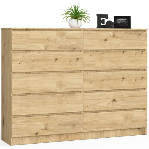 AKORD KOMODA K160 10SZ CLP DĄB ARTISAN, (21703066) Slike