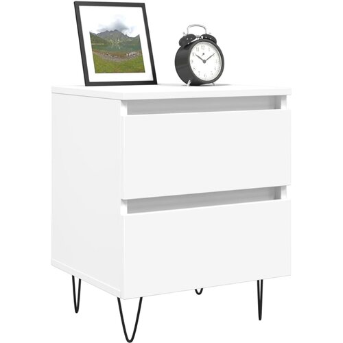  Noćni ormarić bijeli 40 x 35 x 50 cm od konstruiranog drva Slike