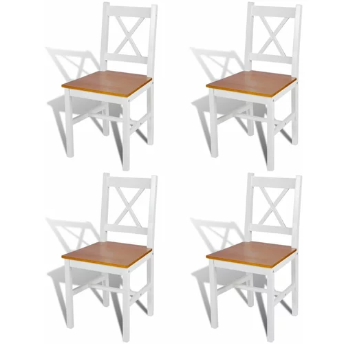  Blagovaonske stolice od borovine 4 kom bijele