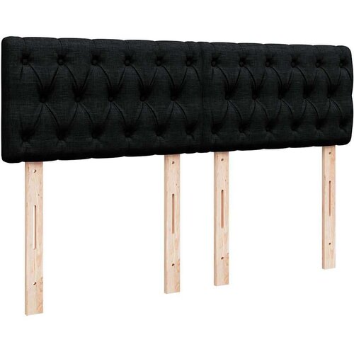 VidaXL otomanski krevet s madracem crni 140x190cm od tkanine Slike