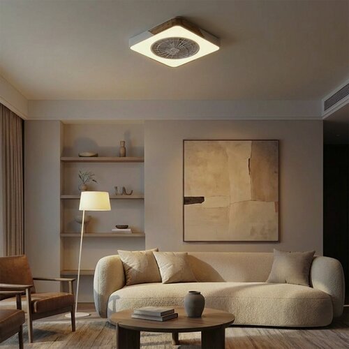  Brilagi - LED prigu&amp;scaron;iva svetiljka sa ventilatorom LED/38W/230V 50 cm bela/hrast + daljinski upravljač Slike