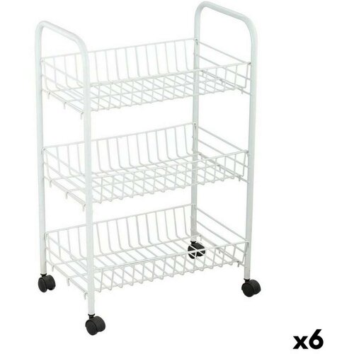 Kolica za Povrće Confortime Bijela Metal 3 Police 40 x 26 x 62 cm (6 kom.) Cijene