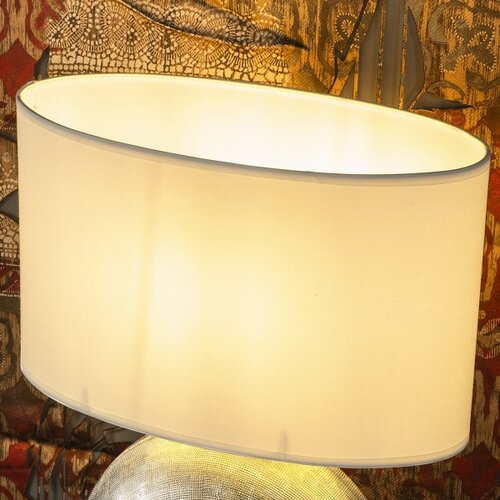 ONLI Stona lampa CERAMICA 1xE27/15W/230V 51 cm srebrna/bela Slike